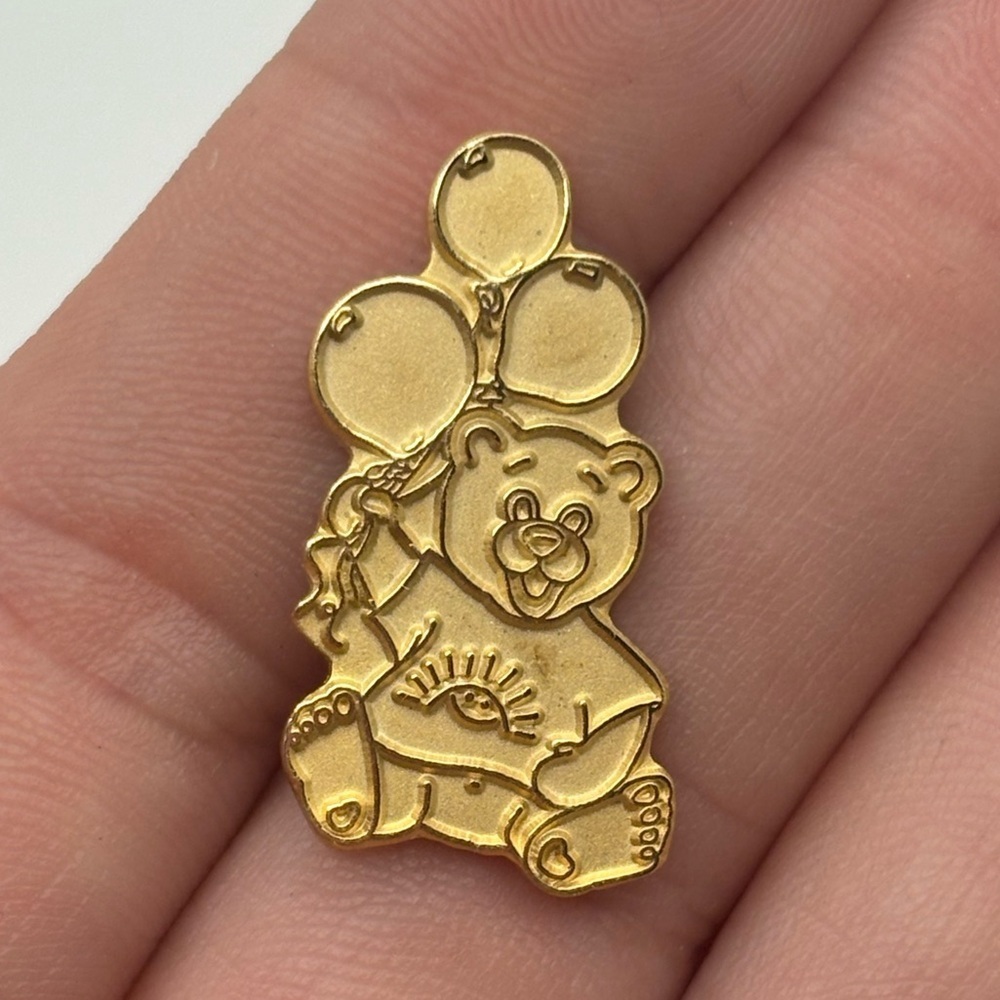 Vintage BC Children’s Hospital Teddy Bear Balloon Lapel Pin Gold Tone Charity Co
